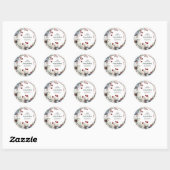 Floral Feestelijke Kerstkrans Retouradres Ronde Sticker (Vel)