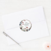 Floral Feestelijke Kerstkrans Retouradres Ronde Sticker (Envelop)