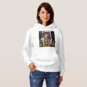 Floral Feline Elegance Hoodie (Voorkant volledig)