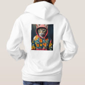 Floral Feline Elegance Hoodie (Achterkant)