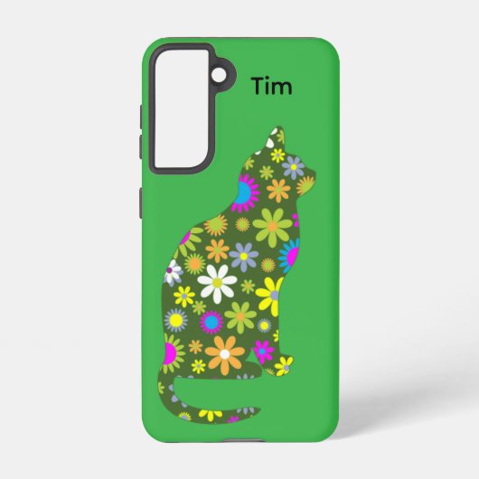Floral Feline Samsung Galaxy Case Samsung Galaxy Hoesje (Achterkant)