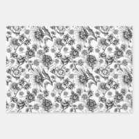 Floral Felines (b&w)