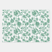 Floral felines (groen) inpakpapier vel (Voorkant)