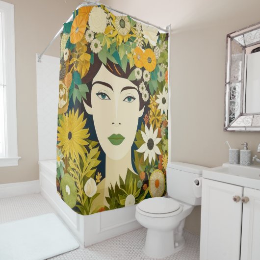 Floral Fem Douchegordijn (In situ)