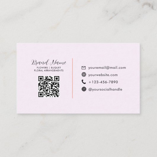 Floral | Feminine Professional Icons QR-code Visitekaartje (Achterkant)