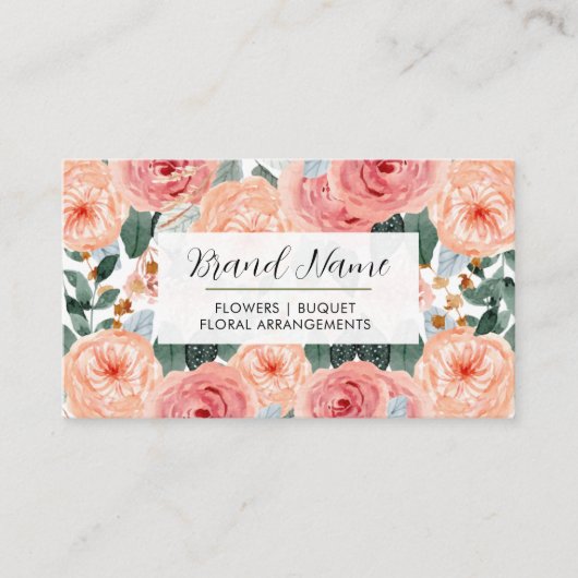 Floral | Feminine Professional Icons QR-code Visitekaartje (Voorkant)