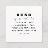 Floral Feminine Skull Girly Tattoo Artist Modern Vierkante Visitekaartje (Achterkant)