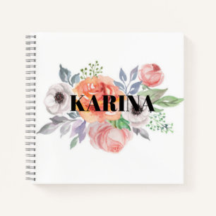 Floral Feminine Waterverf Kleurrijk  Notitieboek