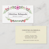  Floral Feminine Wedding Planner Visitekaartje (Voorkant / Achterkant)