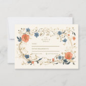 Floral Fern Wedding RSVP Kaartje (Voorkant)