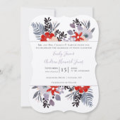 Floral Ferns Typografie, Paars en Millennial Kaart (Voorkant)