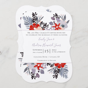 Floral Ferns Typografie, Paars en Millennial Kaart