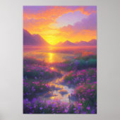 Floral Fields op Dusk Poster (Voorkant)