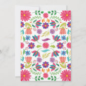 Floral Fiesta 4th Birthday Invitation Kaart (Achterkant)