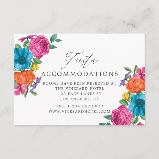 Floral Fiesta Accommodations Informatiekaartje (Voorkant)