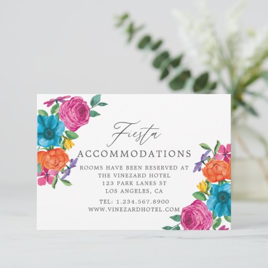 Floral Fiesta Accommodations Informatiekaartje (Staand voorkant)
