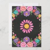 Floral Fiesta Baby shower Mexican Flowers Invite Kaart (Achterkant)