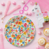 Floral Fiesta Baby shower Papieren Bordje (Feest)