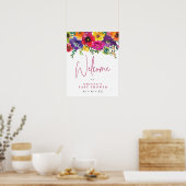 Floral Fiesta Baby shower Welcome Poster (Keuken)