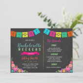 Floral fiesta bachelorette Urnaire uitnodiging (Staand voorkant)