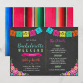 Floral fiesta bachelorette Urnaire uitnodiging (Voorkant / Achterkant)