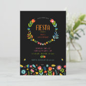 Floral Fiesta Birthday-uitnodigingen Kaart (Staand voorkant)