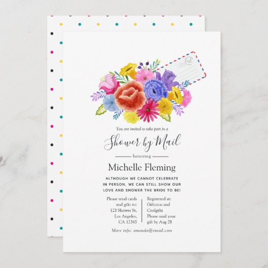 Floral Fiesta Bridal of Baby shower per post Kaart (Voorkant / Achterkant)