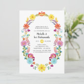 Floral Fiesta Bridesmaids Luncheon Kaart (Staand voorkant)