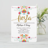 Floral Fiesta Couples Douche Uitnodiging (Staand voorkant)