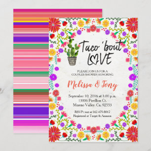 Floral Fiesta Couples Shower Invitation Kaart