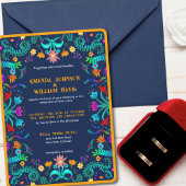 Floral Fiesta Mexicaanse volkskunst bruiloft Kaart