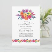 Floral Fiesta Online Virtual Wedding Kaart (Staand voorkant)
