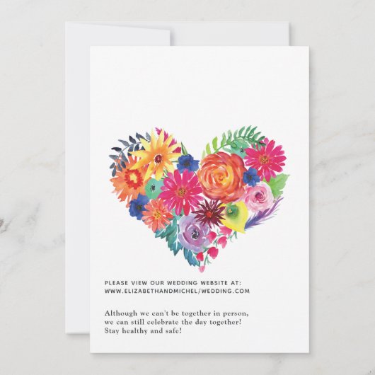 Floral Fiesta Online Virtual Wedding Kaart (Achterkant)