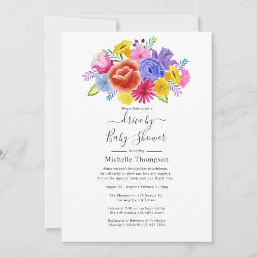 Floral Fiesta rijdt met bridal of Baby shower Kaart (Voorkant)