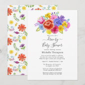 Floral Fiesta rijdt met bridal of Baby shower Kaart (Voorkant / Achterkant)