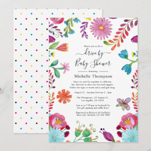 Floral Fiesta rijdt met bridal of Baby shower Kaart
