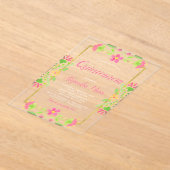 Floral Fiesta Roze Goud Quinceanera Acryl Uitnodigingen (Laagn)