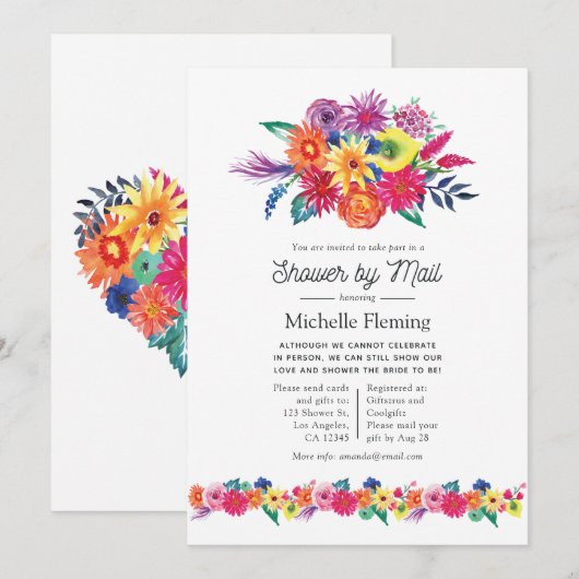 Floral Fiesta Shower per mail Kaart (Voorkant / Achterkant)