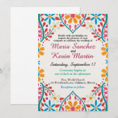 Floral Fiesta Spaanse bruiloft uitnodiging (Voorkant / Achterkant)
