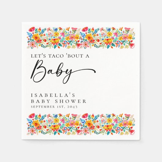 Floral Fiesta Taco Bout Baby shower Servet (Voorkant)