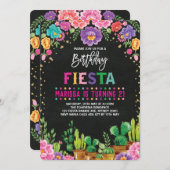 Floral Fiesta Verjaardagsfeest Mexicaanse Bloemen  Kaart (Voorkant / Achterkant)