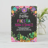 Floral Fiesta Verjaardagsfeest Mexicaanse Bloemen  Kaart (Staand voorkant)