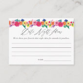 Floral Fiesta Vrijgezellenfeest Date Night Ideeën Informatiekaartje (Voorkant)