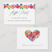 Floral Fiesta Vrijgezellenfeest Raffle Ticket Informatiekaartje (Voorkant / Achterkant)