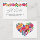 Floral Fiesta Wedding Gift Registry Informatiekaartje (Voorkant / Achterkant)