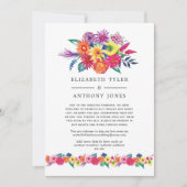 Floral Fiesta Wedding Reduced Guest List Aankondiging (Voorkant)