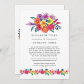 Floral Fiesta Wedding Reduced Guest List Aankondiging (Voorkant / Achterkant)