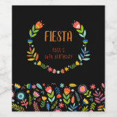 Floral Fiesta Wijn Etiket (Enkel label)