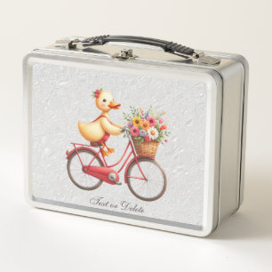 Floral Fiets Eend Metalen Lunchbox