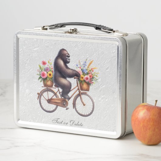 Floral Fiets Gorilla Metalen Lunchbox (In situ)
